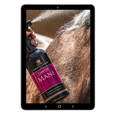 Verzorgingsproduct voor paarden, toegepast op de vacht